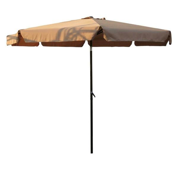 International Caravan YF-1104-3M-KH 10 ft. Outdoor Aluminum Umbrella with Flaps, Khaki YF-1104-3M/KH